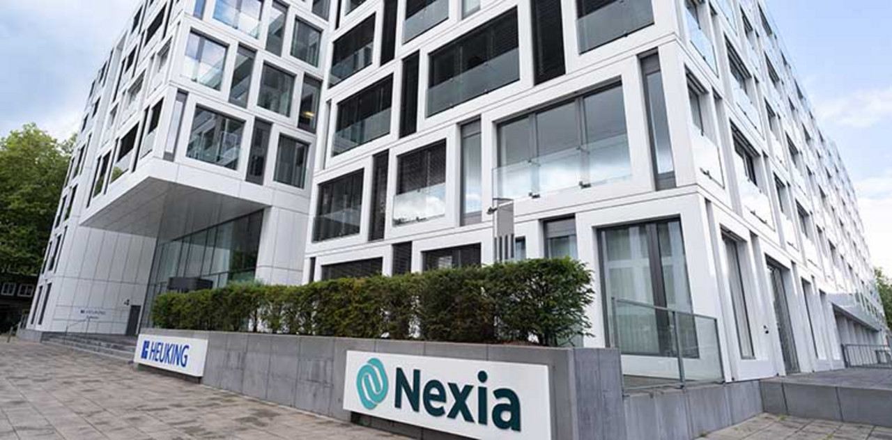 Außenansicht des Bürogebäudes von Nexia in Düsseldorf.