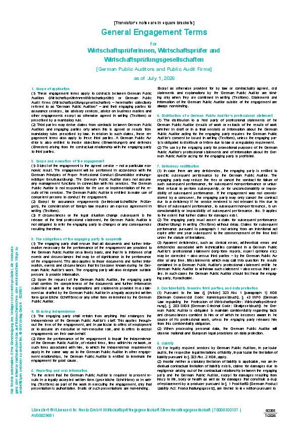 PDF on the topic: General Engagement Terms 