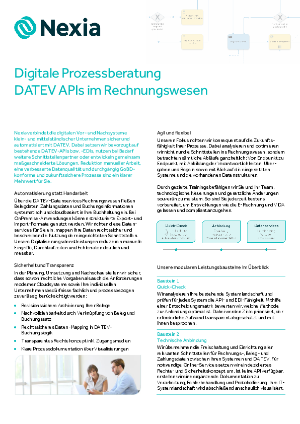 PDF zum Thema: Digitale Prozessberatung - DATEV APIs im Rechnungswesen