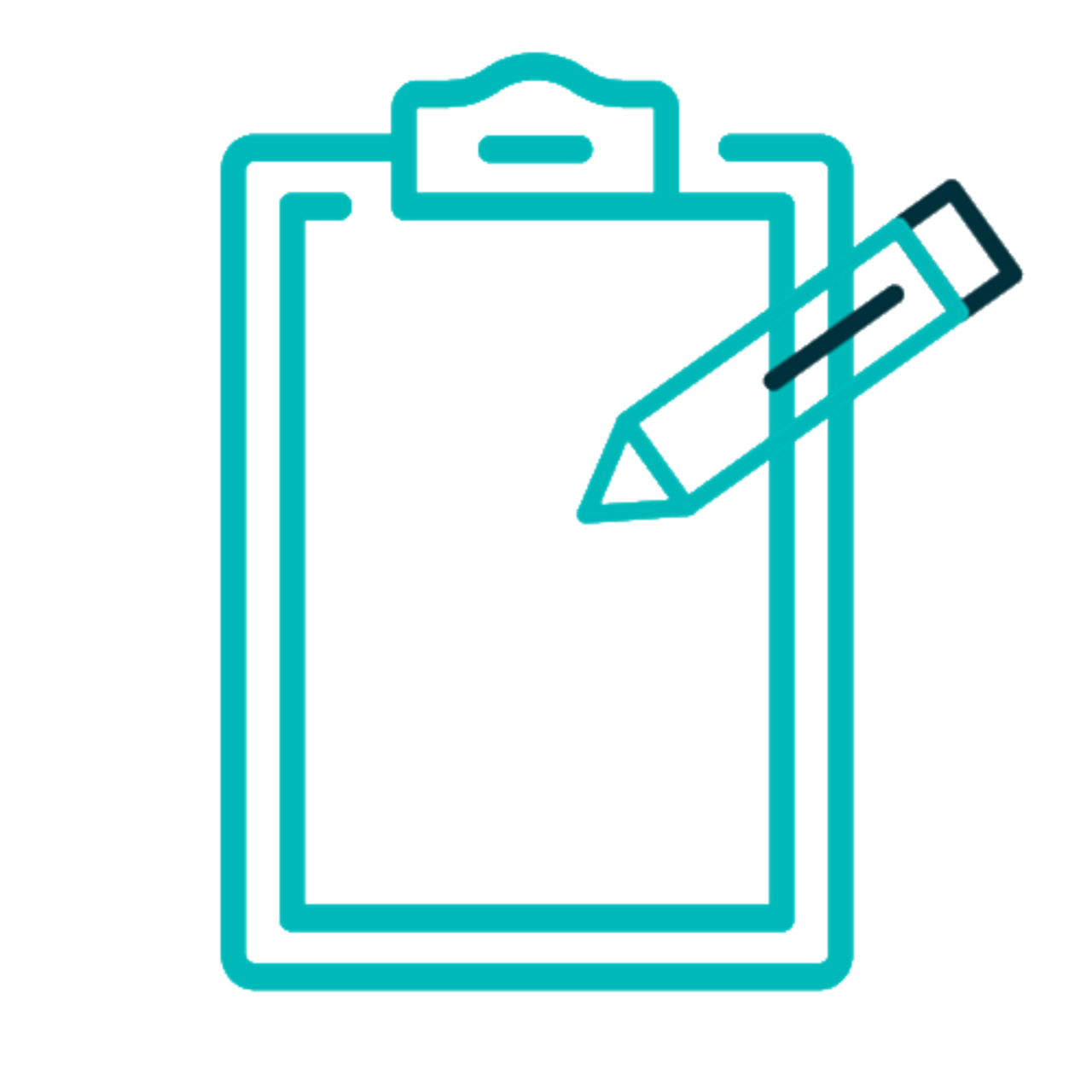 Grafik eines Clipboards mit Stift.