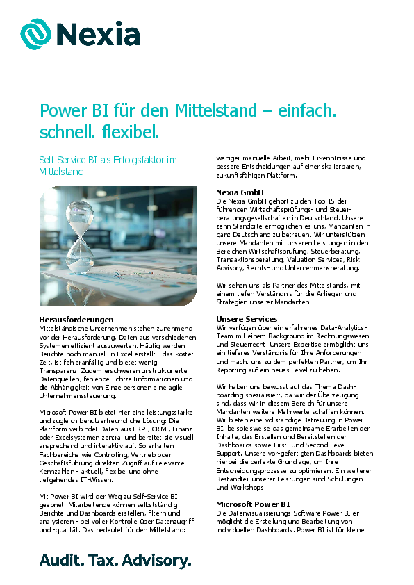 PDF zum Thema: Power BI für den Mittelstand – einfach. schnell. flexibel.