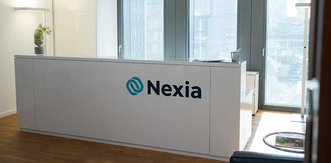 Empfangstisch am Nexia Standort in Frankfurt.