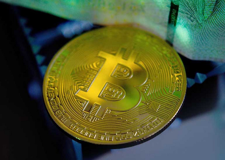 Eine digitale Darstellung einer Bitcoin-Münze.