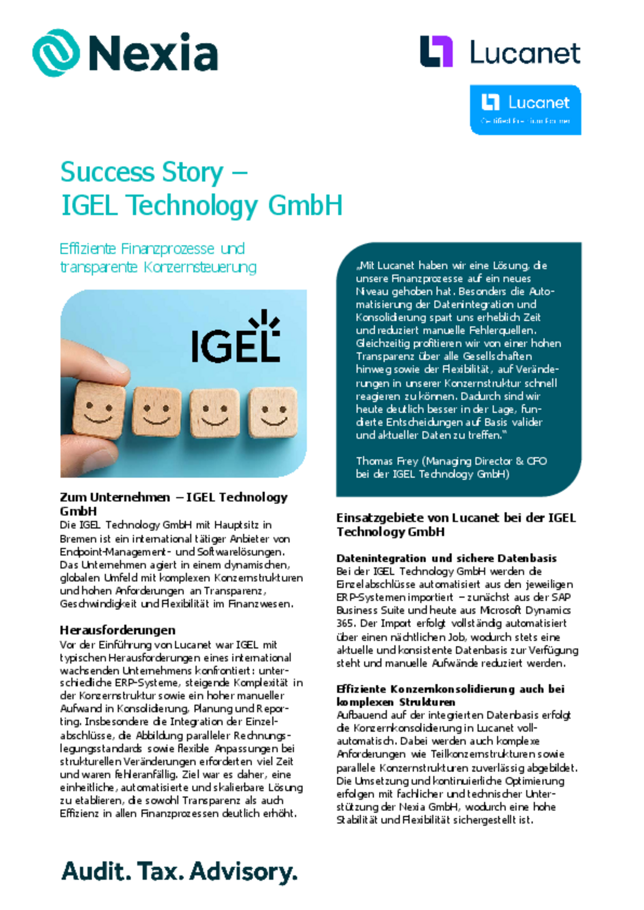 Lucanet Success Story – IGEL Technology GmbH PDF zum Thema: Lucanet Success Story – IGEL Technology GmbH