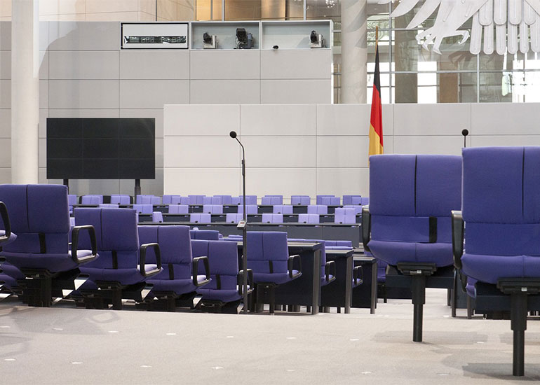 Blick in den Plenarsaal des Deutschen Bundestages.