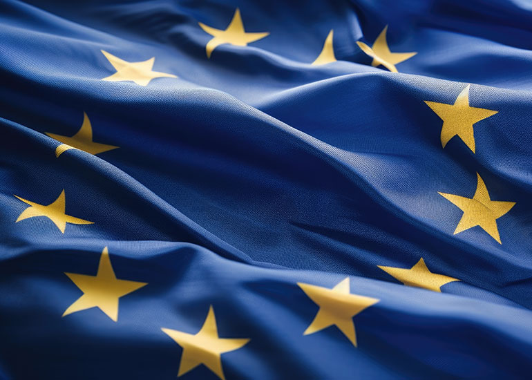 Die Abbildung zeigt einen Ausschnitt einer Europaflagge.