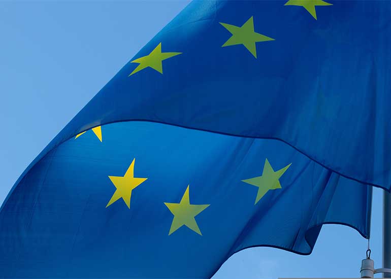 Die Abbildung zeigt einen Ausschnitt einer Europaflagge.