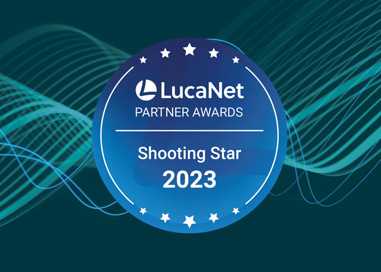 Grafik Shooting Star 2023 der Lucanet Partner Awards