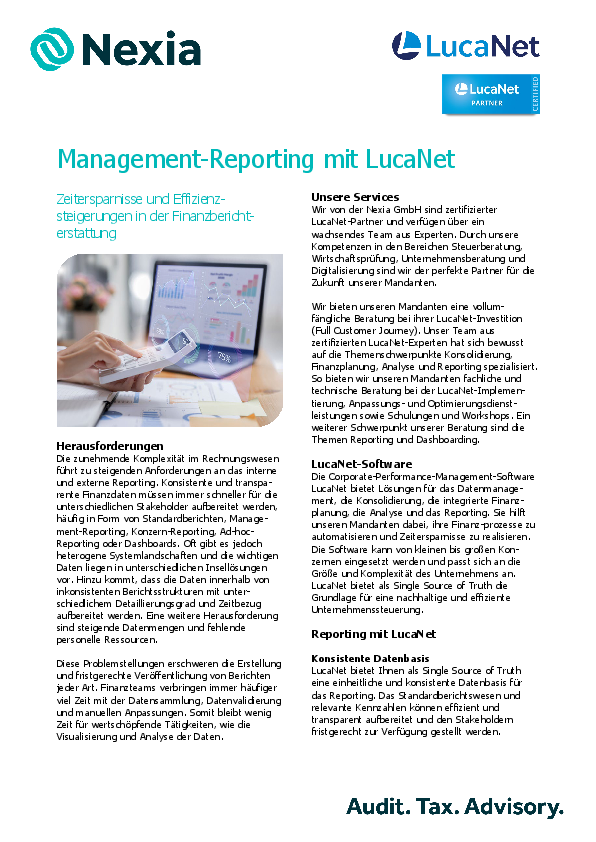 LucaNet Themenbroschüren - Nexia GmbH